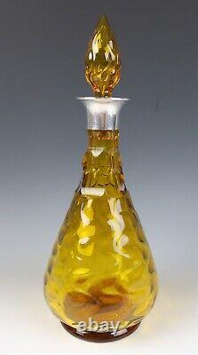 Antique Hukin & Heath Sterling Silver & Cut Glass Decanter Bottle 1927 English