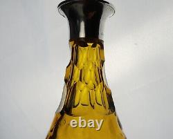 Antique Hukin & Heath Sterling Silver & Cut Glass Decanter Bottle 1927 English