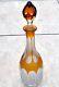 Antique Large Bohemian Cut Glass Decanter 15.5 Tall