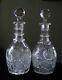 Antique Large Pair Cut Crystal Decanters By Straus