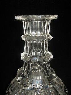 Antique Large Pair Cut Crystal Decanters by Straus