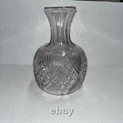 Antique Lavender Cut Glass Water Carafe Blown Glass