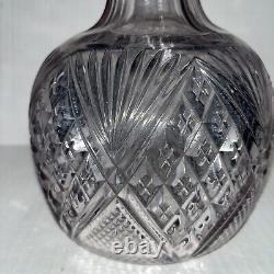 Antique Lavender Cut Glass Water Carafe Blown Glass