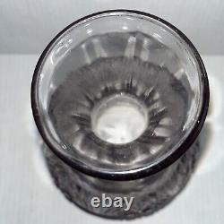 Antique Lavender Cut Glass Water Carafe Blown Glass