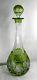 Antique Val St. Lambert Signed Cut Crystal Wine Glass Decanter 16 X 5