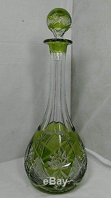 Antique Val St. Lambert Signed cut Crystal Wine Glass Decanter 16 x 5