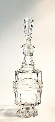 Antique Victorian Cut Crystal Footed Decanter Elegant Barware