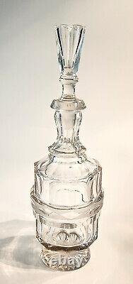 Antique Victorian Cut Crystal Footed Decanter Elegant Barware