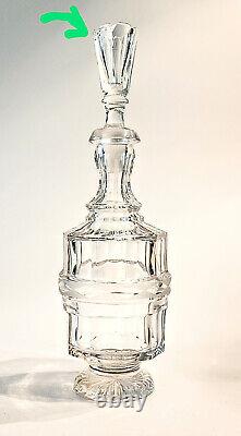 Antique Victorian Cut Crystal Footed Decanter Elegant Barware