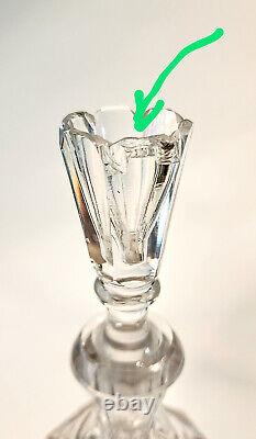 Antique Victorian Cut Crystal Footed Decanter Elegant Barware