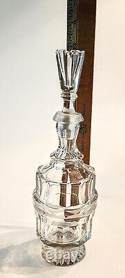 Antique Victorian Cut Crystal Footed Decanter Elegant Barware