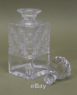 Antique Victorian Cut Glass Decanter Bottles Quartered Oak Carrier Tantalus