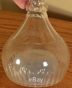 Antique Victorian Cut Glass Musical Decanter 19th Cent. WORKING with original KEY