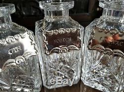 Antique Victorian English Silver Plated 3 Bottle Tantalus