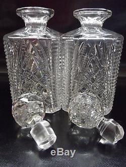 Antique Victorian Oak Tantalus and A Pair of Cut Glass Spirit Decanters PL2712