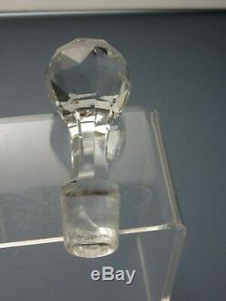 Antique Victorian Shaft & Globe Cut Glass Decanter Faceted Stem Star Cut Base