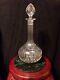 Antique Victorian Shaft & Globe Cut Glass Decanter, Thumb Cut, Hollow Stopper