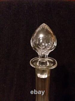 Antique Victorian Shaft & Globe Cut Glass Decanter, Thumb Cut, Hollow Stopper