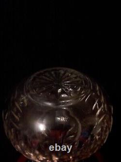 Antique Victorian Shaft & Globe Cut Glass Decanter, Thumb Cut, Hollow Stopper