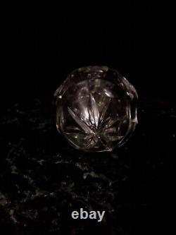 Antique Victorian Shaft & Globe Cut Glass Decanter, Thumb Cut, Hollow Stopper