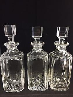Antique Victorian Silver Plated Tantalus with 3 Cut Glass Decanters #GA