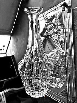 Antique Waterford 16.5 Block Diamond Decanter Handcrafted Cut Glass