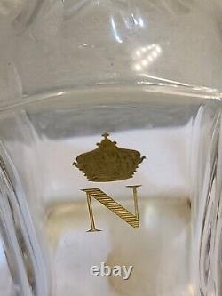 Antique baccarat whiskey decanter carafe Napoleon Stamped Gold Crown France 1860