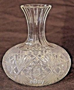 Antique cut crystal wine carafe bottle Georgian ships decanter bulbous hand blow