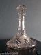 Antique Cut Glass Nautical Decanter W Engraved Decoration 10 Inch H