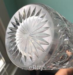Antique tall cut clear crystal glass bottle whiskey wine decanter abp 12 3lbs
