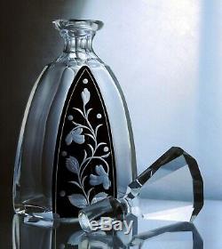 Art Deco Bohemian Cut Glass Decanter/Carafe Set by Karl Palda 1930's