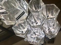 Art Deco Bohemian Geometric Glass Cut Decanter & 6 Galsses By Karl Palda