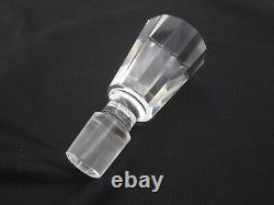 Art Deco Moser Faceted Heavy Crystal Decanter Bohemian Czech, 1930s