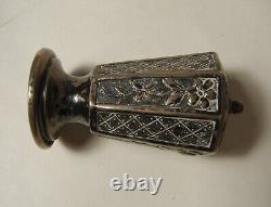 Art Nouveau Hanau 800 solid silver mounted cut glass engraved liquor decanter