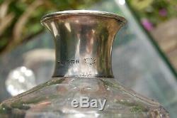 Asprey 1933 Art Deco cut crystal decanter with silver collar