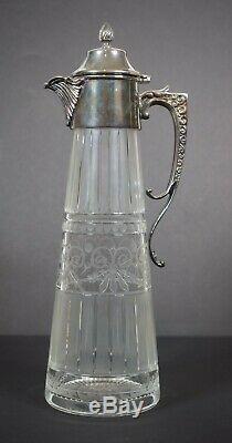 Asprey Sterling Silver and Cut Glass Decanter, Ewer