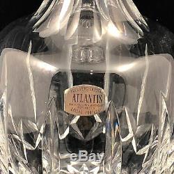 Atlantis Sofia Cut Crystal Wine Liquor Decanter with Stopper Clear Glass Signed