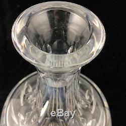 Atlantis Sofia Cut Crystal Wine Liquor Decanter with Stopper Clear Glass Signed