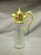 Attractive Vintage Glass & Gold Plated 11 Claret Jug / Decanter
