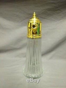 Attractive Vintage Glass & Gold Plated 11 Claret Jug / Decanter