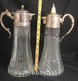B1 Two Vintage Cut Glass & Wine Water Chiller One Made In Italy