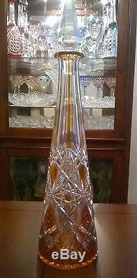 Baccarat Cut To Clear Decanter 16.2 Tall Antique Rare French Crystal