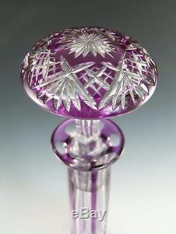 BACCARAT Crystal Stunning Amethyst Cut-to-Clear TSAR Decanter 17