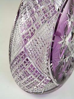 BACCARAT Crystal Stunning Amethyst Cut-to-Clear TSAR Decanter 17