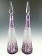 Baccarat Crystal Stunning Pair Cut-to-clear Fantasie Decanters 16 1/2