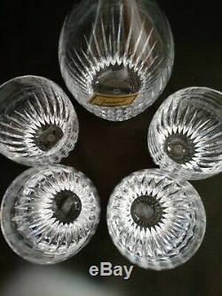 BACCARAT MASSENA Cut Crystal France 6 Pc Whiskey Decanter & Tumbler Set