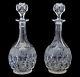 Beautiful Matching Pair 19thc Victorian Cut Glass Whiskey Scotch Vodka Decanters