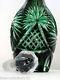 Bohemian Emerald More Teal Cased Cut To Clear Crystal Decanter With Stopper 15'