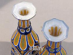 Bohemian Ornate Design Cut 2 Color To Clear Bottles Decanters
