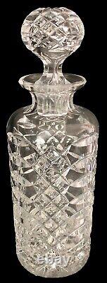 BOMBAY COMPANY Mahogany Decanter Box with4 Cut-Glass Crystal Decanters & Stoppers